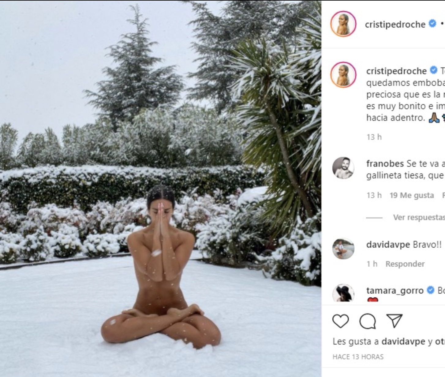 Cristina Pedroche posa completamente desnuda sobre la nieve | LD - Los  Periodistas