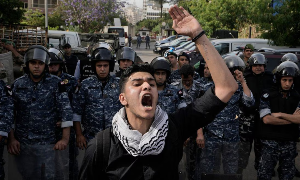 Manifestante en Gaza