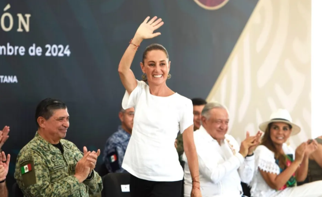 Andrés Manuel López Obrador, presidente de México, y Claudia Sheinbaum Pardo, presidenta electa de México, encabezaron la inauguración del Parque del Jaguar y Museo de la Costa Oriental. Foto: Presidencia, Cuartoscuro.