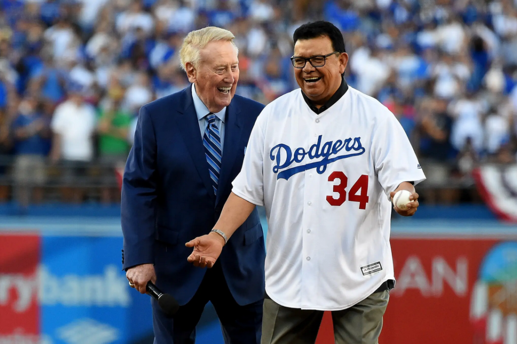 Vin Scully con Valenzuela