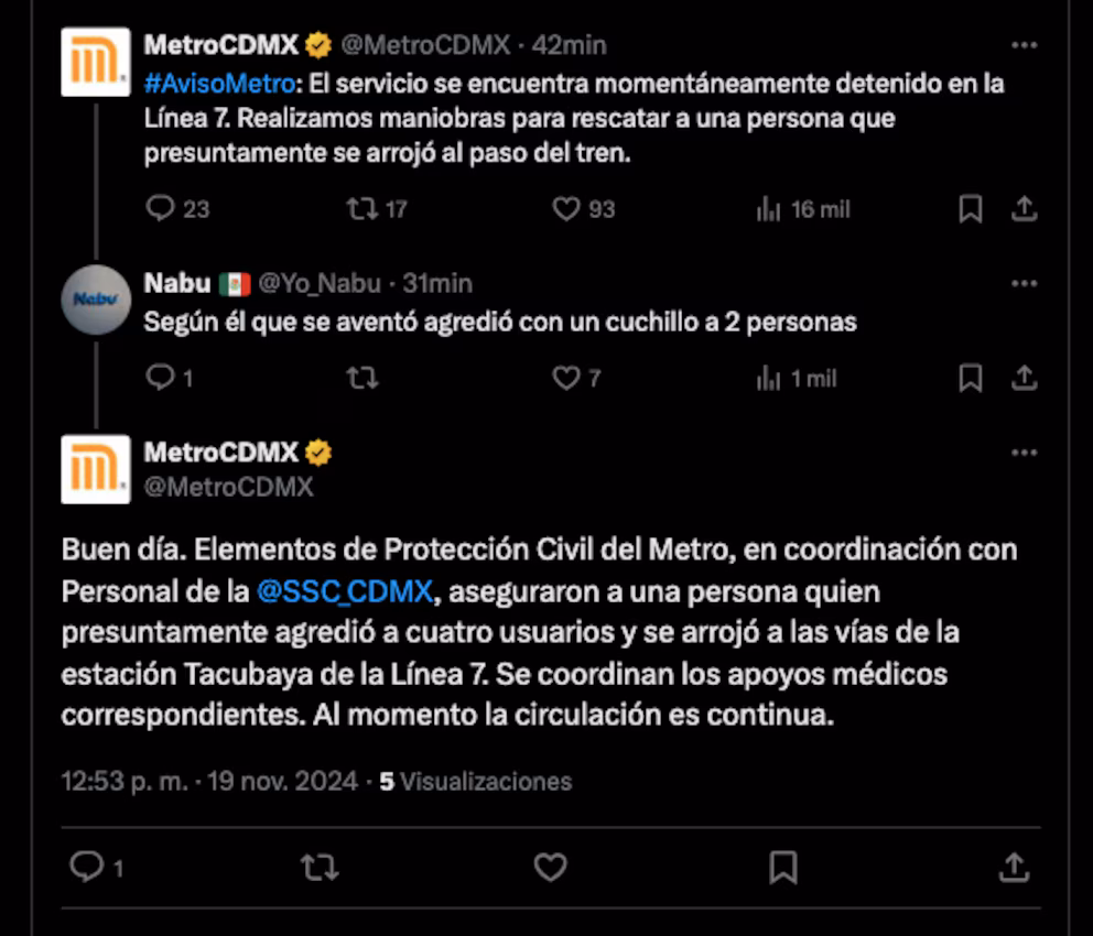 Pronunciamiento Metro CDMX