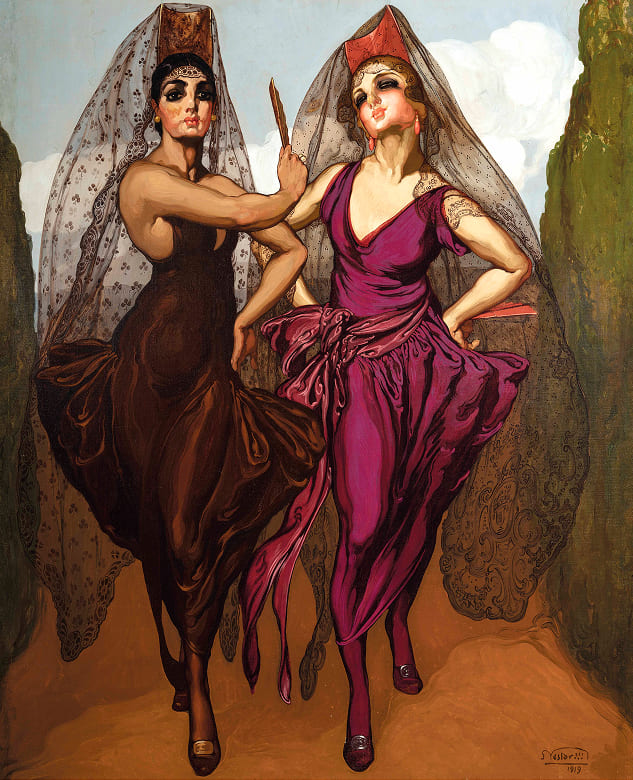 Mantillas, 1915, Néstor Martín-Fernández de la Torre. Fundación
            Endesa. Fotografía de Fernando Cova del Pino.