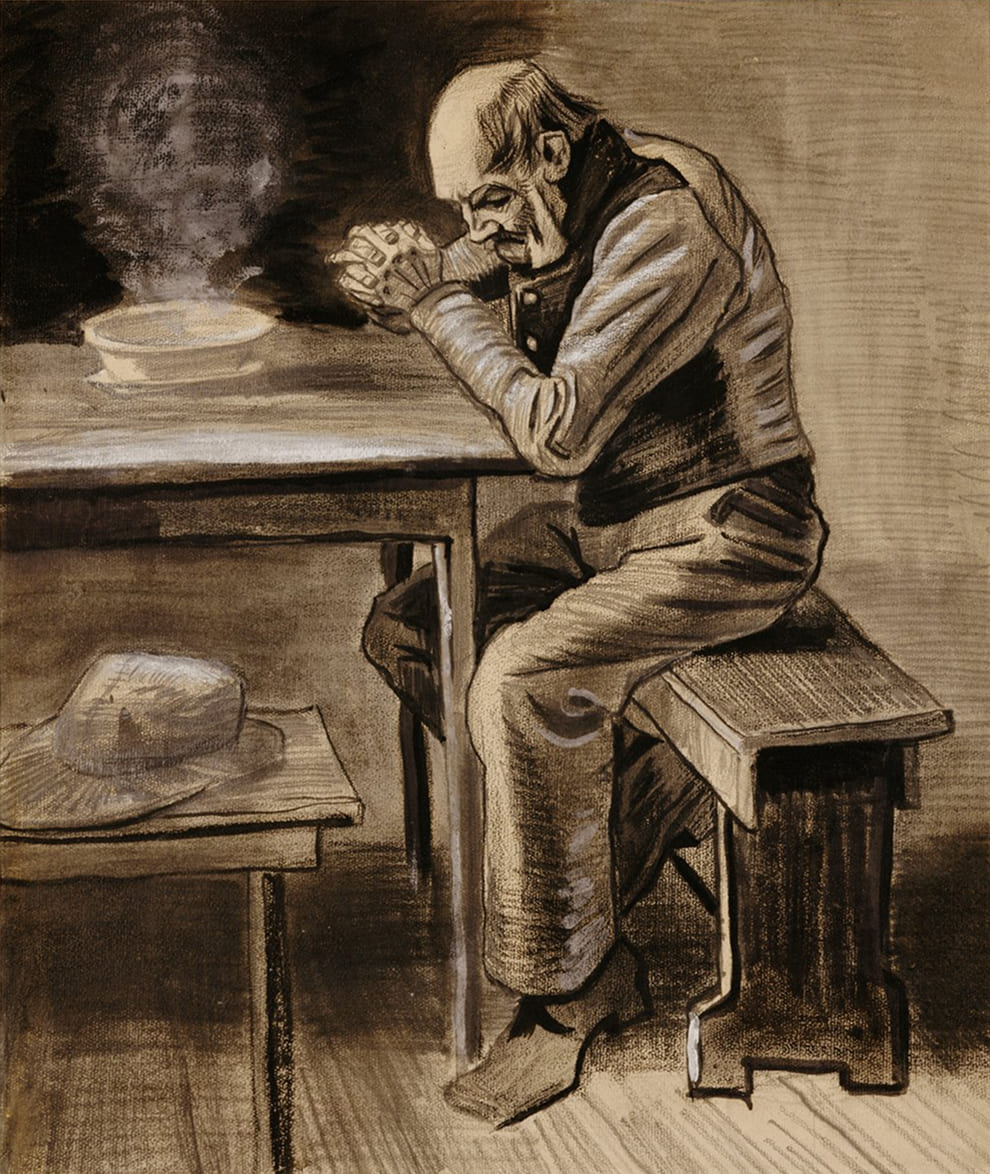Oración antes de la comida, 1882, Vincent Van Gogh
          