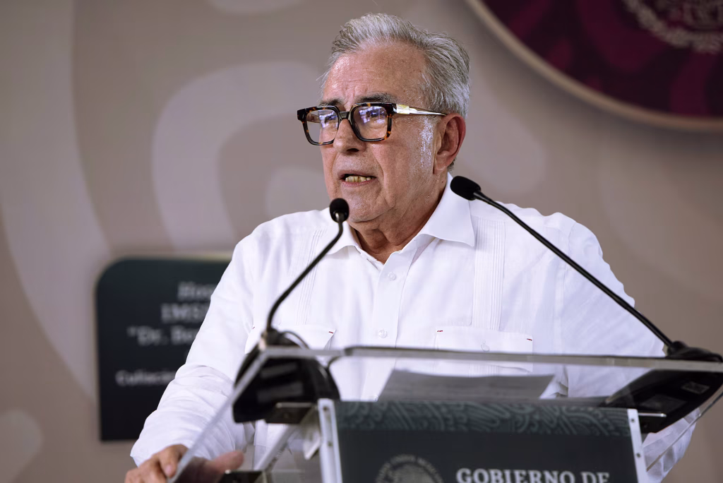 El gobernador de Sinaloa, Rubén Rocha, en un acto en Culiacán, el 10 de agosto. Presidencia de México (Presidencia de México)