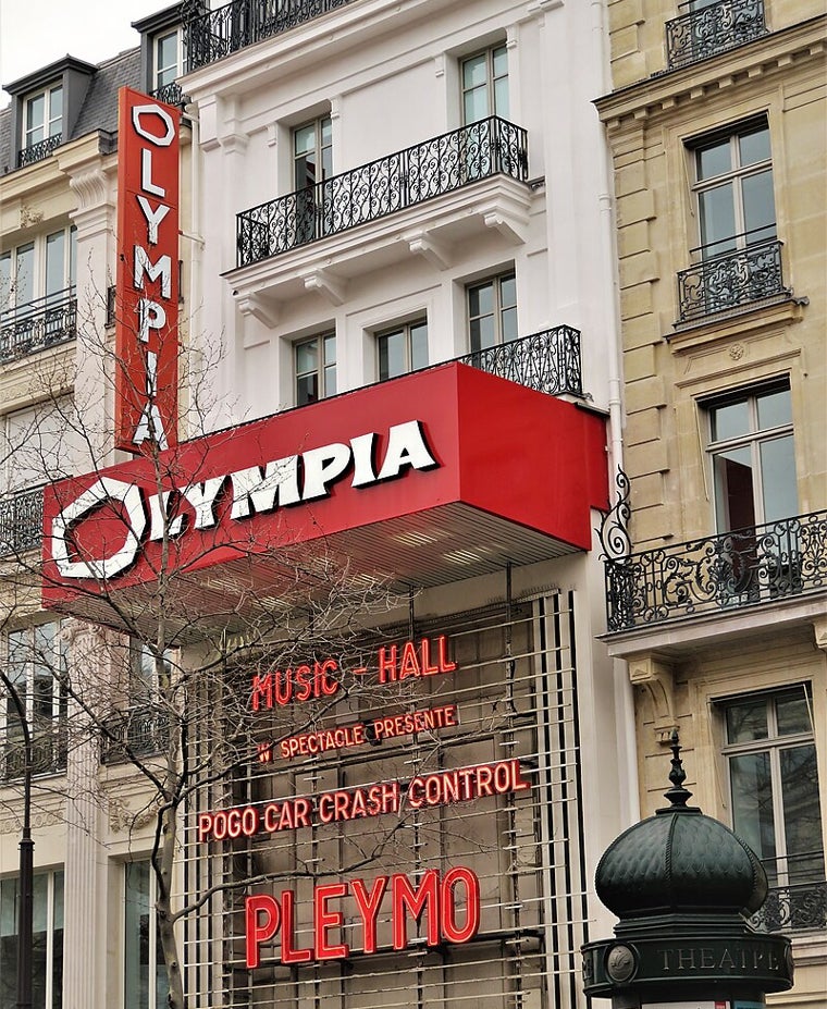 Fachada del mítico Olympia de París