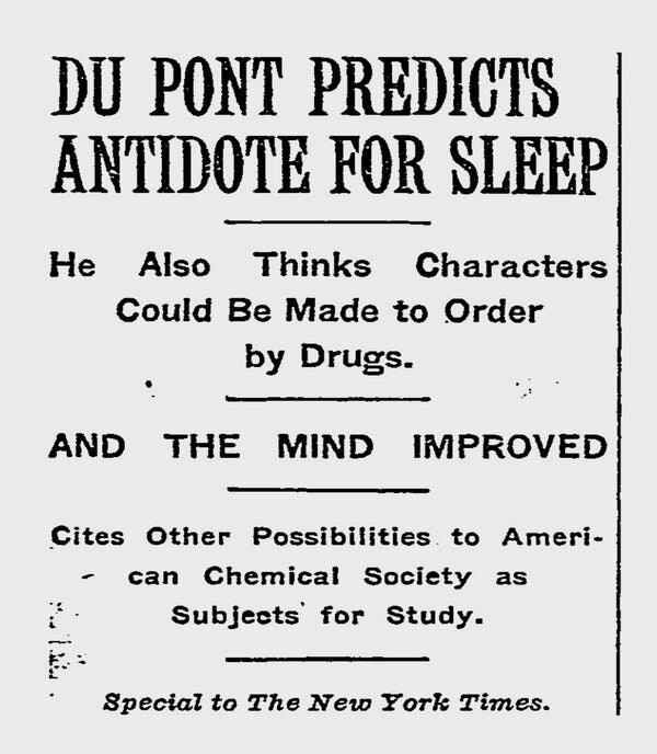 Un titular de The New York Times sobre DuPont, en 1926.