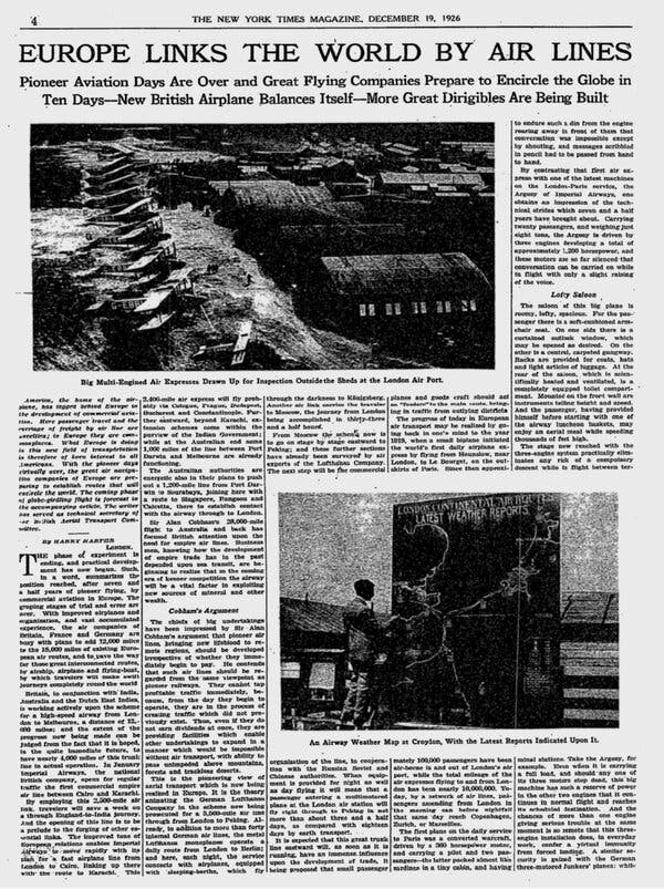 Una página de The New York Times del 19 de diciembre de 1926.